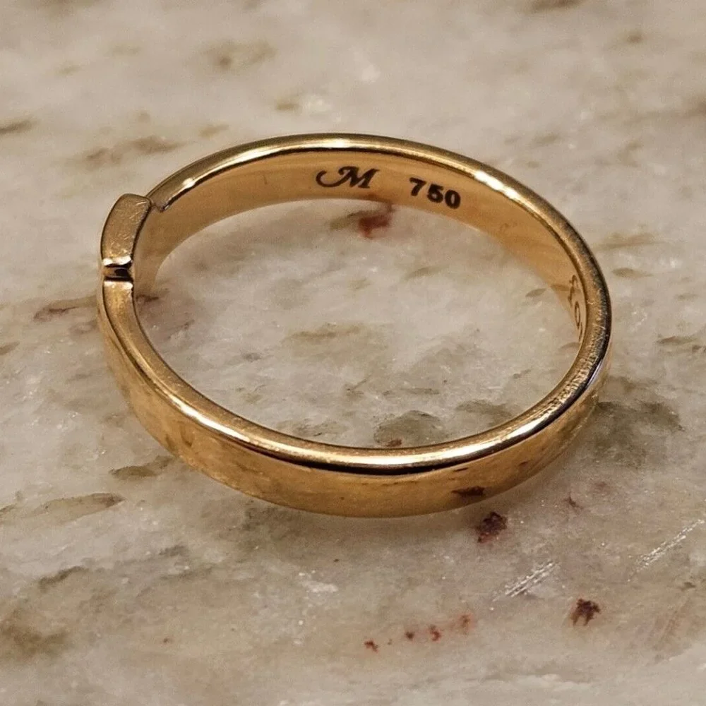 NEW MONICA RICH KOSANN FOREVER BUCKLE BELT POESY STACKABLE 18K ROSE GOLD RING 5